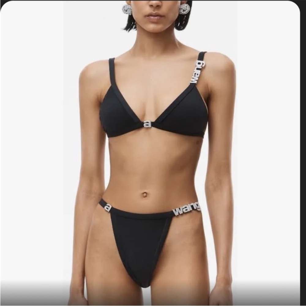 Alexander Wang Black Bikini with Branded Straps